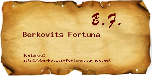 Berkovits Fortuna névjegykártya